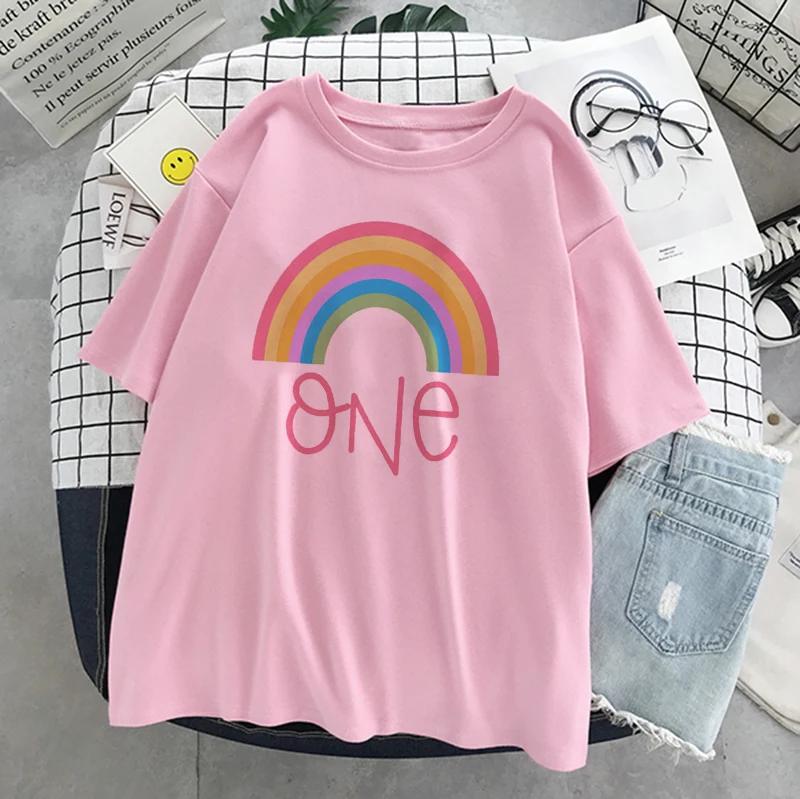 Динозавр Лето Новая Мультяшная Повседневная Панк Женская Футболка с Коротким Рукавом Харадзюку Винтаж Веселая Мода Инс Милая Сладкая Свободная