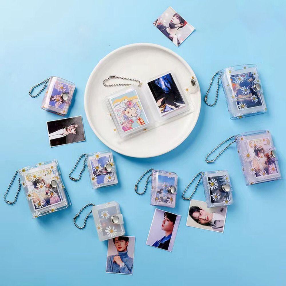 With Buckle Daisy Photo Album Thickened Pocket Keychain Album Mini Card Holder  Birthday Gift
