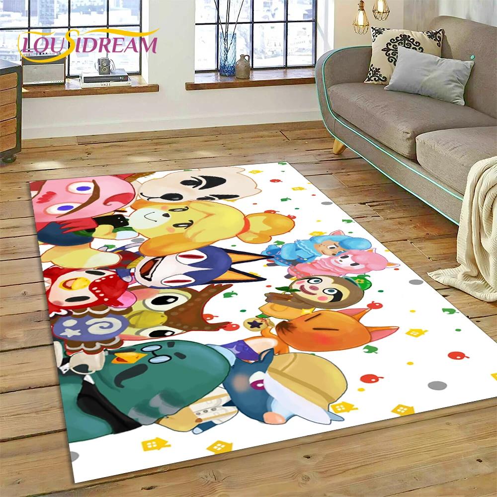 Cute Animal Crossing New Horizons Cartoon Carpet Rug for Bedroom Living Room Home Sofa Decoration,Kid Game Large Decor Floor Mat