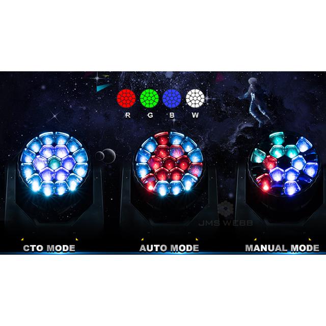 US Stock Free Shipping 19x20w 4 in 1 RGBW Bee Eye Moving Head CTO AUTO MANUAL MODE Stage Lighting for Disco Party Club