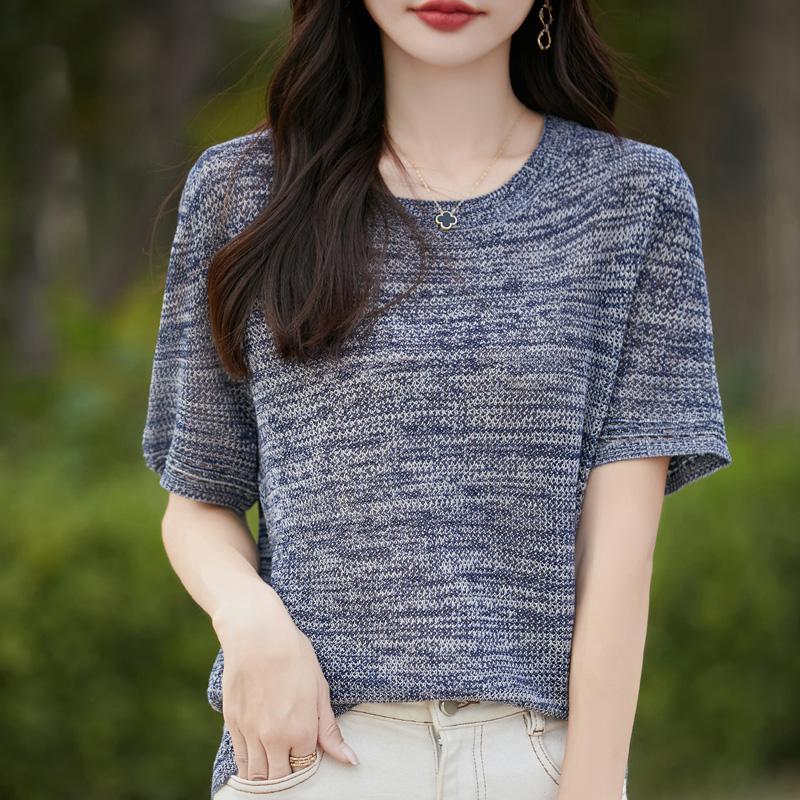 Женский шерстяной свитер с короткими рукавами Qinghe кашемир 50% шелк 50% шерсть жилет без рукавов для весны и лета из шерсти мягкий и удобный