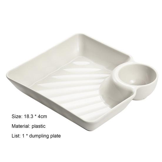 Dumpling Plate Non-slip Stackable Plastic Dipping Saucer Sushi Dish