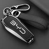 For BYD Song Pro Tang Dmi QIn PLUS MAX Yuan EV Dolphin Seagull Alloy Leather Car Smart Remote Key Case Cover Emblem Accessories