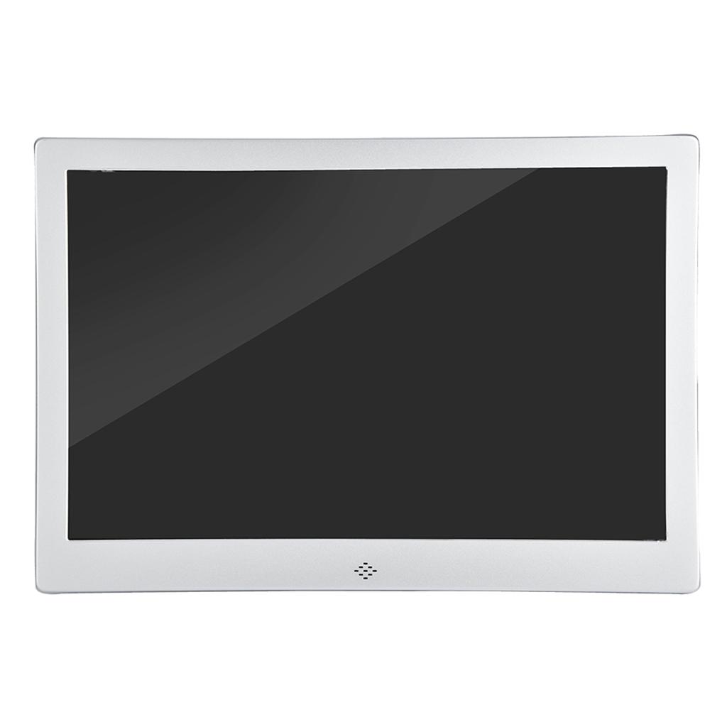 12" HD   LED Aluminium Alloy Digital Photo Frame Alarm Clock MP3/4 Movie Player (Silver)
