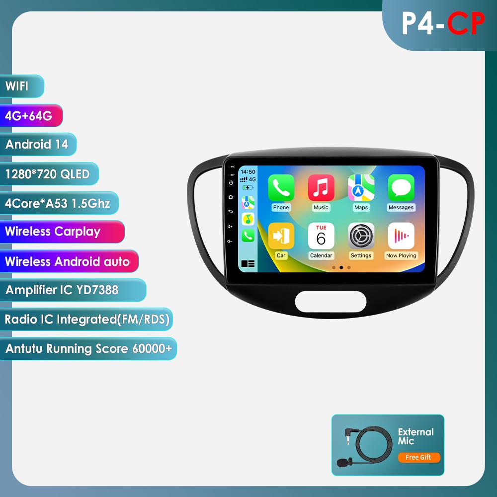 2 Din Android Car Radio For Hyundai I10 2007 -2013 Car Multimedia Player GPS Navigation Wireless Carplay Auto Autoradio Smart Intelligent Systems IP