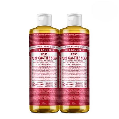 Мыло Rose Pure Castile 475 мл 2 шт Dr.. Броннерс