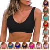 Women  Bikini Top Tummy Swim Tops V Neck Bathing Suit Top No Bottom
