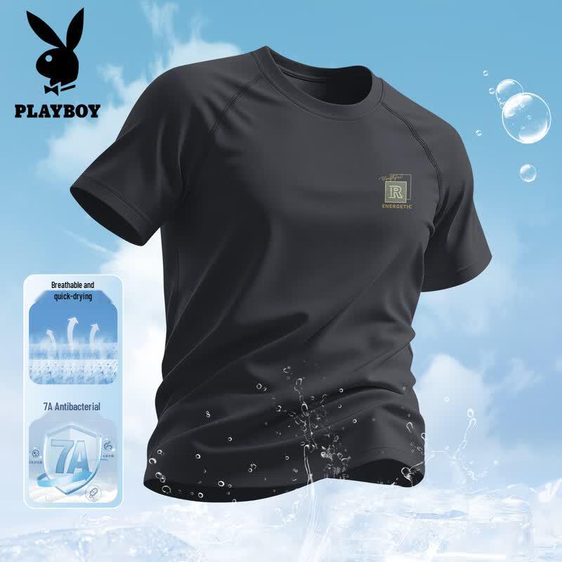 PLAYBOY Мужская футболка с коротким рукавом, быстросохнущая