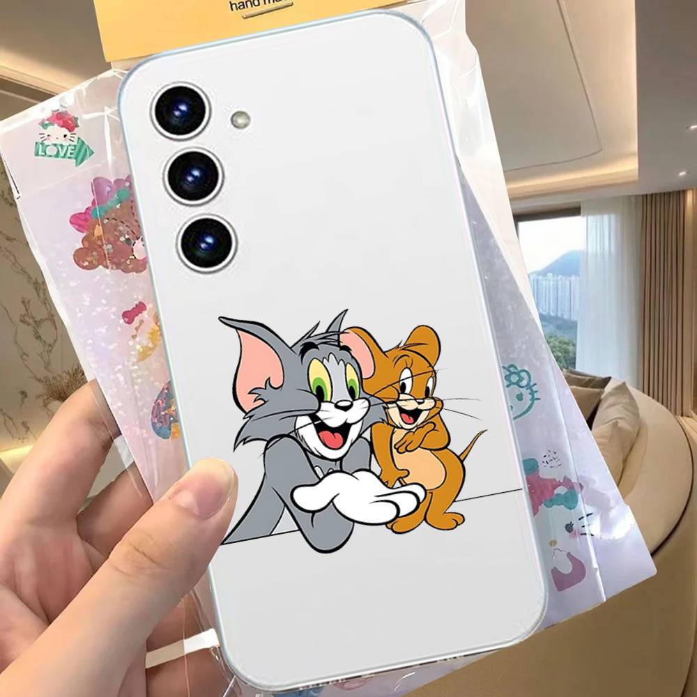 Милый Чехол Для Телефона Джерри И Том Для Samsung Galaxy Прозрачная Крышка A52 A12 A51 S21 Edge S22ULTRA S23 S24 S20LITE Plus Ultra
