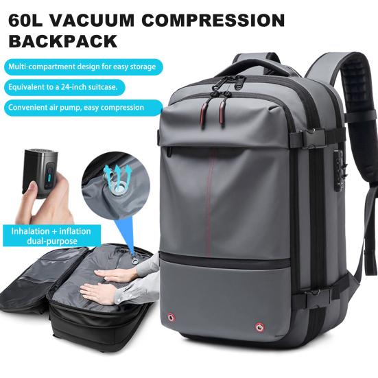 60л Vacpack рюкзак водонепроницаемый антивор воздушный вакуумный компрессионный дорожный рюкзак с электрическим насосом для путешественников