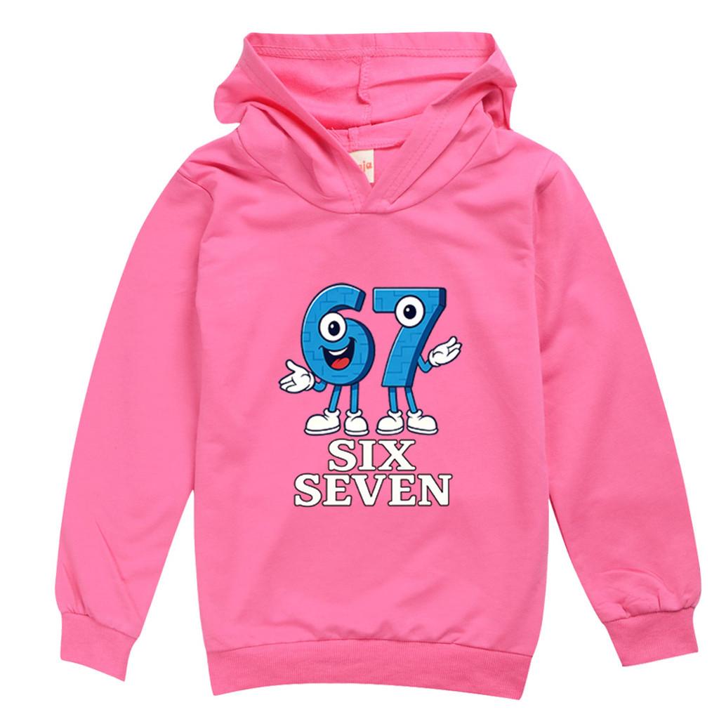 9194 Детский Худи с принтом Steal a Brainrot 67 Six Seven, повседневный, с длинными рукавами