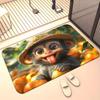 Cute Monkey Print Entrance Mat, Non-Slip Washable Floor Rug, Versatile Home Decor Carpet