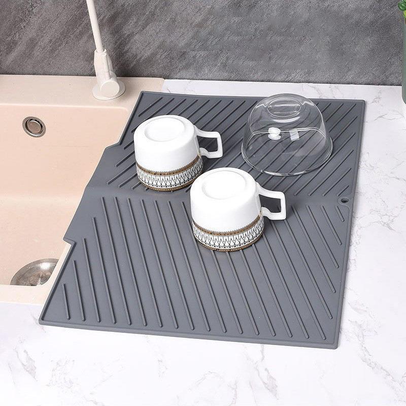 Silicone Drainig Pad Drying Mat Pot Board Dish Drain Mat Non-slip Mat Anti-scald Coaster Folding for Kitchen Tableware Utensils