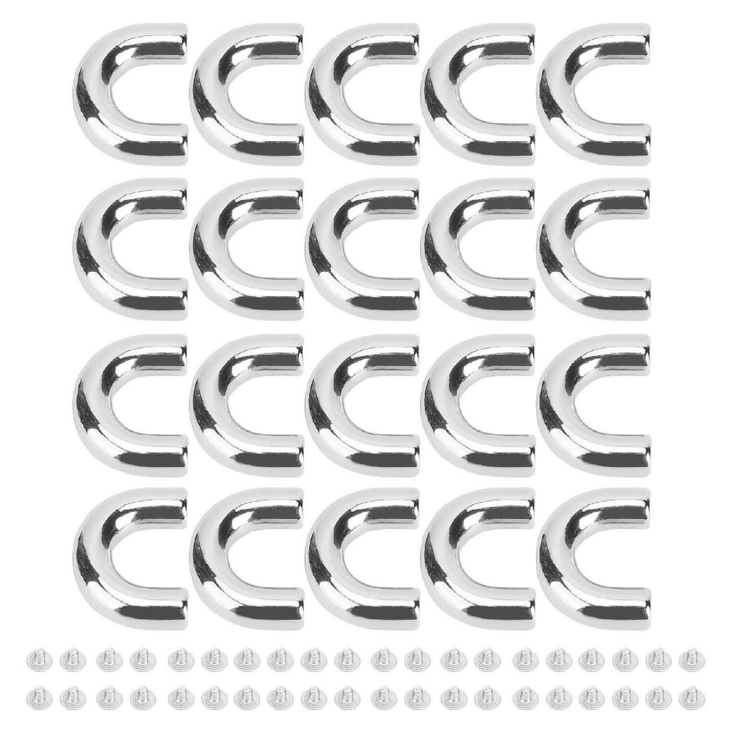 20 Set Arch Bridge Connector Buckles U Shaped Ring Chain Strap Connectors Zinc Alloy Iron for Bags Crafts Silver