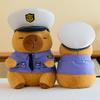 Police Capybara Cartoon Plush Toy Stuffed Animal Doll Decorations Kids Gift