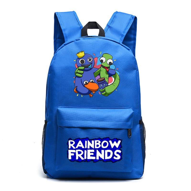 Мультяшный школьный рюкзак Rainbow Friends для детей, мальчиков и девочек, легкий, из ткани Оксфорд, для книг, с эргономичными лямками