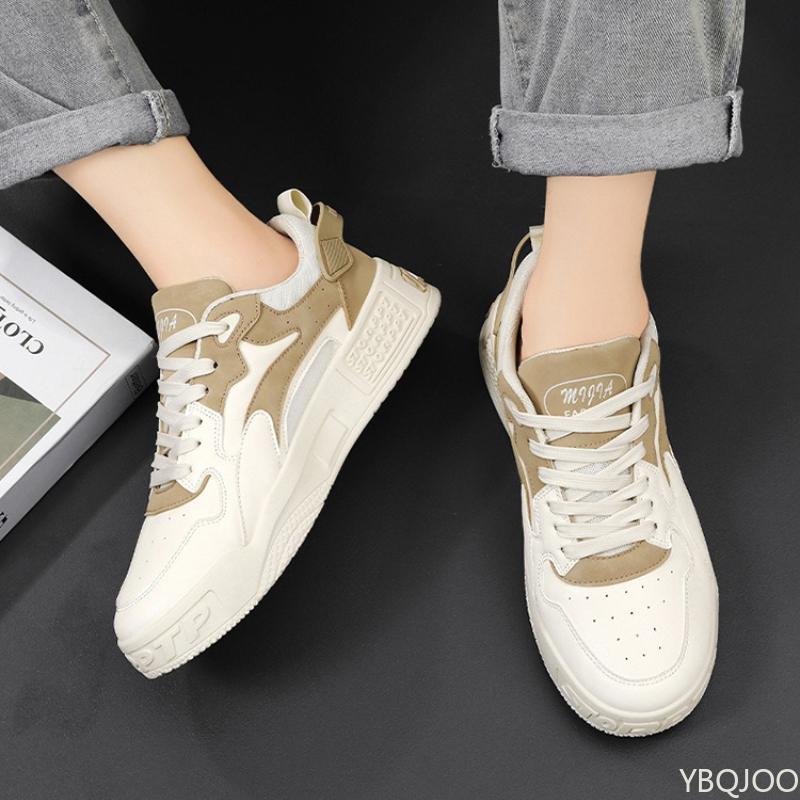 Fashion Spring Men's New Breathable White Shoes Men's Trendy Versatile Thick Bottom Sports Leisure Simple Comfortable Board Shoes