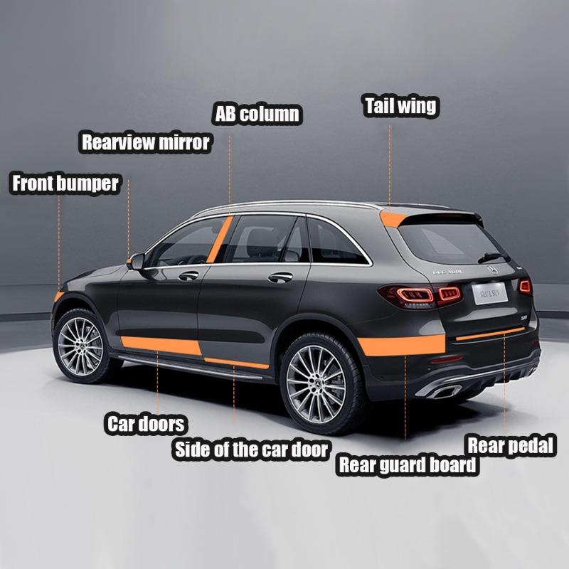 10/7/5/3cm Car Modification Film Matte Black Vinyl Wrap Film Car Sticker Car Interior Decorative Stripe Color Changing Film Tape