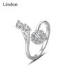 Lindon Classic Copper Alloy Zircon Ring Ladies Jewelry Wedding Promise Party Gift