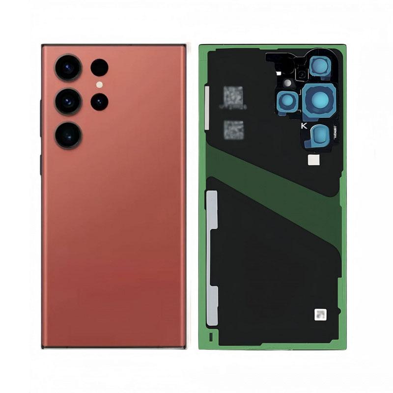 Задняя крышка аккумулятора для Samsung Galaxy S23 Ultra SM-S918 Из поликарбоната задняя крышка с клеем для объектива камеры Запасная часть для ремонта