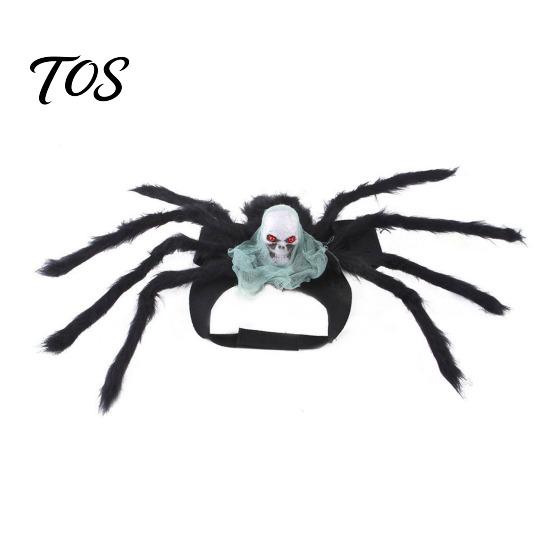 Universal Size Spider Outfit for Dogs Pet Costume, Halloween Cat with Skull Face, Black Holiday Costumes Social Media Photos Apparel Cats Cosplay