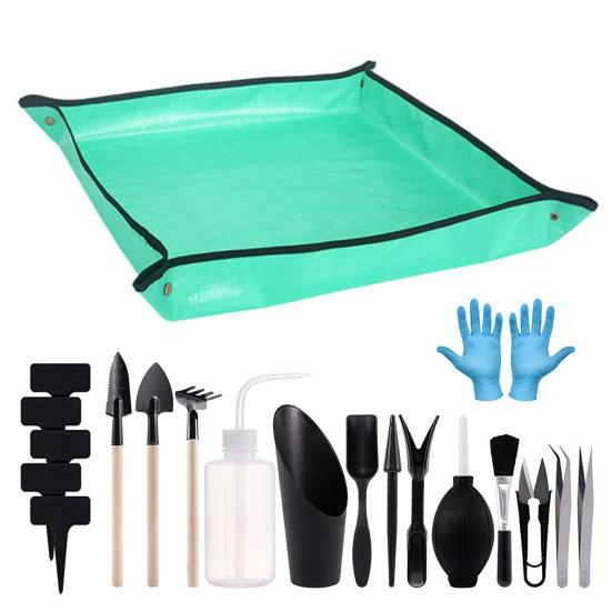 Набор инструментов для суккулентов, коврик для пересадки комнатных растений с сумкой для хранения, водонепроницаемая миниатюрная сочная рука