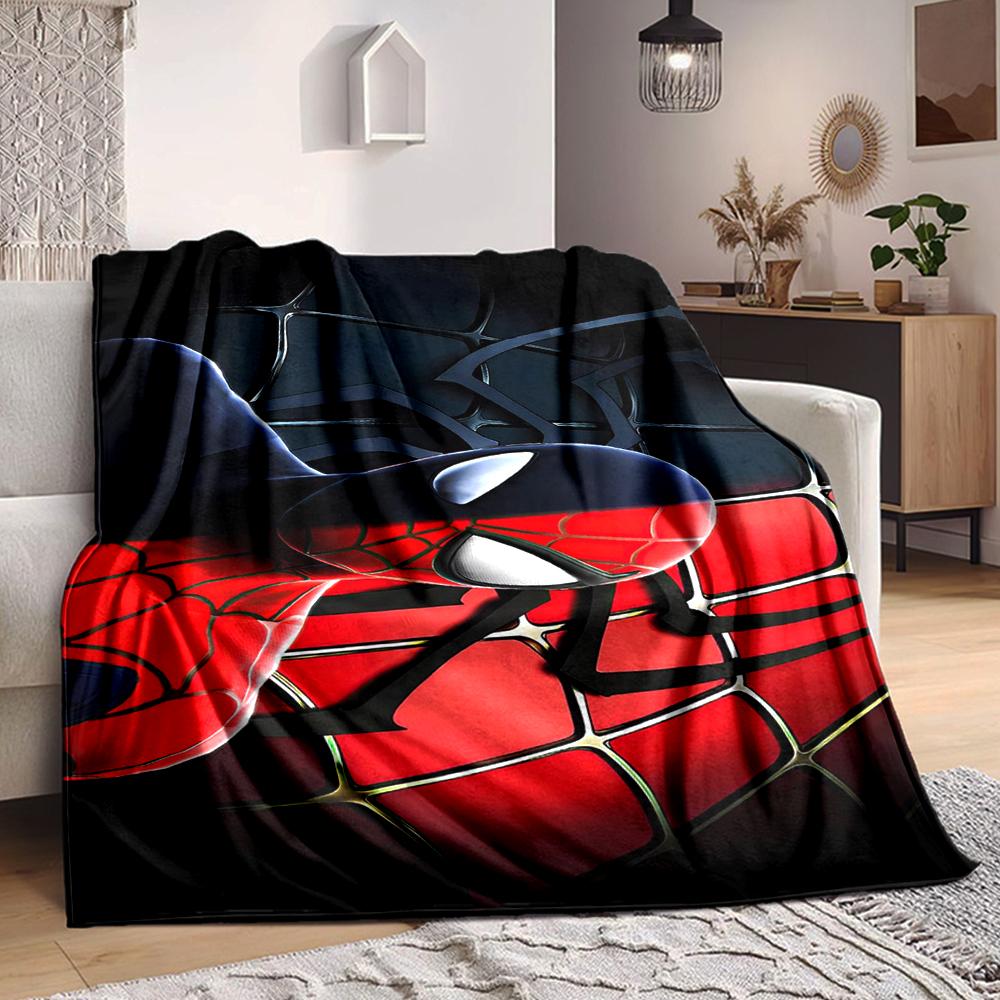 1Pc Spiderman Web Artwork Blanket Soft And Comfortable Casual Warm Camping Travel Christmas Halloween Xmas Gift M928678