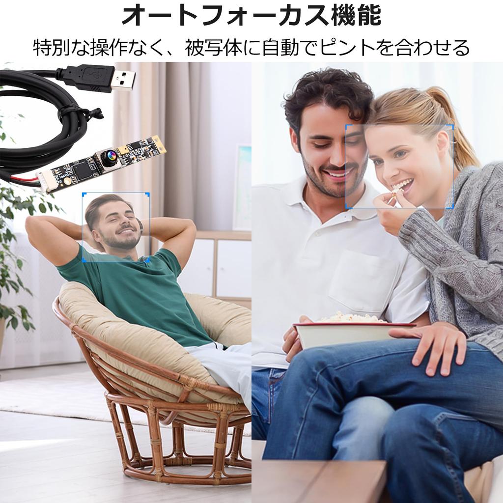 Rabbitroom USB Camera Autofocus Full HD Field of 16 with Zero PC Streaming USB Plug Compatible with Raspberry and More Module, Webcam, 16MP, 68° View,