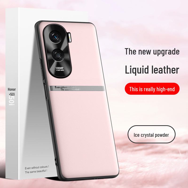 Защитный чехол из жидкой кожи для Honor X50i - противоударный и грязеотталкивающий, поставляется индивидуально