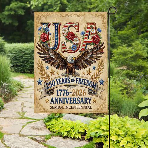 USA 250 Years Garden ag 1776-2026, Patriotic Anniversary Banner ZZY