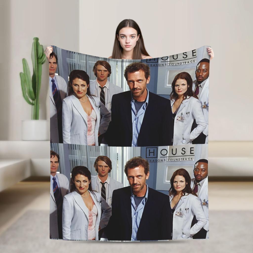 Плед House MD Хью Лори Доктор Хаус Плюшевый Винтажный Теплый Плед для Покрытия Стула Дивана Весна Осень