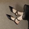 Fashion French Temperament Half Pack Sandals Women's 2024 Summer New Fashion Versatile Rivet Decoration Flat Bottom Single Shoes Trend