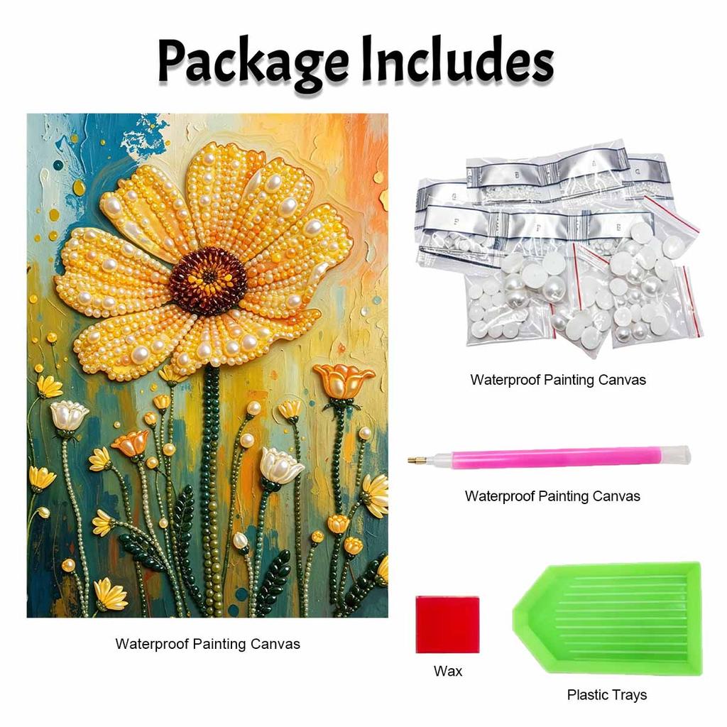 DIY Diamond Painting Kit Yellow Sunflower Floral Art for Adults and Beginners. Sparkling Handmade Home Wall Decor and Gifts