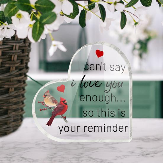 Акриловый орнамент в форме сердца Love Heart, прозрачный акриловый блок, отдельно стоящий настольный Love