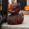 Small Resin Car Accessory Halloween Horror Duck Figurine, Devil Animal Statue, Spooky Bathroom Ornament Gothic Desktop Decor for Shelf Desk