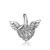White Pave Cross Tree Wing Mom Silver Plated Fit  Charms Silver 925 Original Bracelet for Jewelry Making