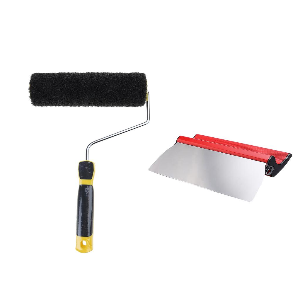 Валик для нанесения штукатурки Uprgades с ручкой, эффективный стальной валик для нанесения штукатурки для равномерного распределения шпатлевки