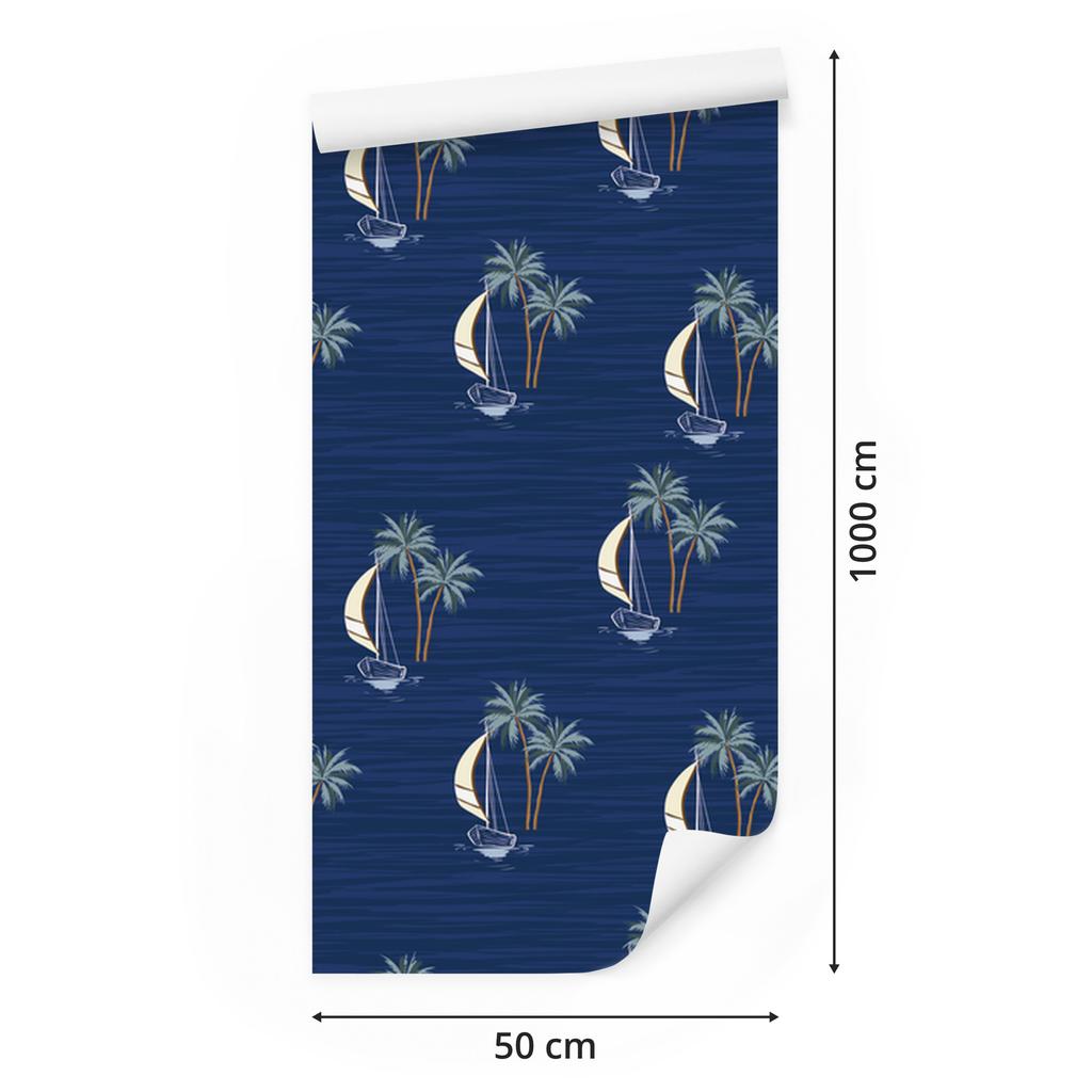 Sailboats wallpaper for living room and bedroom 50x1000