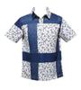 Munsingwear MGMVJA05 Short Sleeve Panel NV00 Equivalent To Japanese Size L Men's Shirt, Print, Sweat-Wicking, Quick-Drying, Moisture-Wicking,