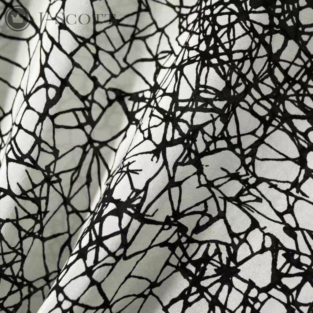 J-Scott Women's Printed Chiffon Blouse, Monotone, Flare Sleeves, 3/4 Sleeves, Round Neck, White, JS142-WH-S