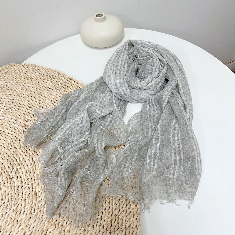 Korean Version Retro Color Wool Scarf for Women Dual-use Winter Warm S Shawl Lady Wrap Tassel Scarf