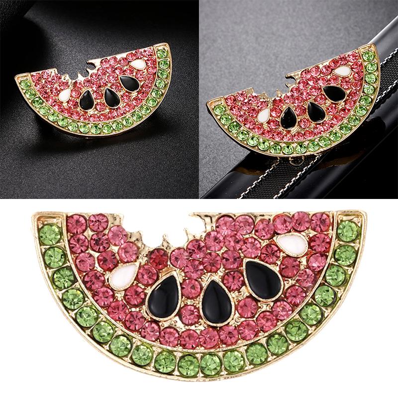 Модная хрустальная арбузная брошь, значок на воротнике, корсаж, ювелирные аксессуары