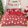 3 шт./компл. Рождественский комплект постельного белья с оленями и снеговиком включает 1 пододеяльник и 2 наволочки. Мягкий и приятный к коже.
