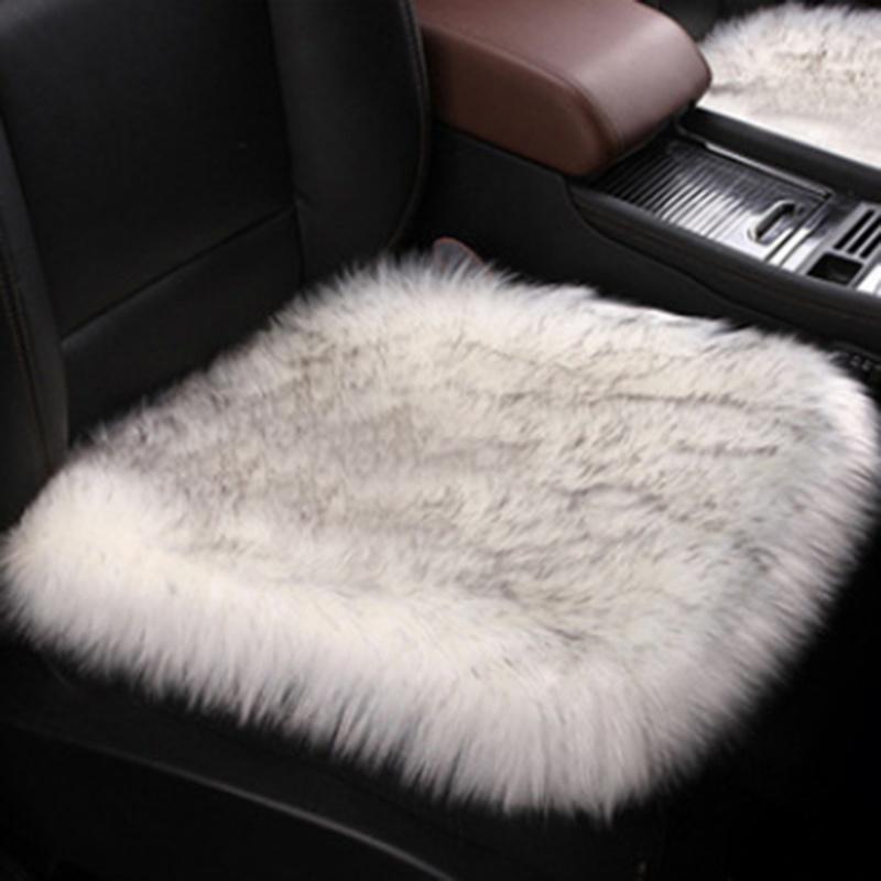 1 шт. чехол для автомобильного сиденья из искусственного меха, плюшевый зимний белый универсальный автомобильный интерьерный коврик из искусственной шерсти, теплый и роскошный плюшевый коврик