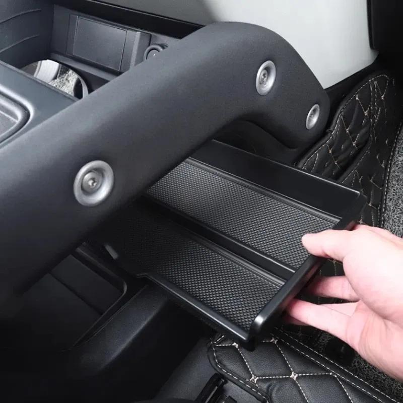 Для Land Rover Defender 90 110 -2024 ABS Автомобильный ящик для хранения под центральной консолью Силиконовый коврик-органайзер Аксессуары для автомобиля