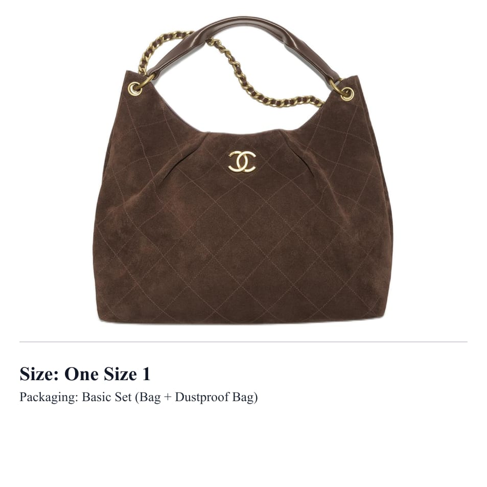 CHANEL HOBO Suede Effect With Calfskin And Lambskin Handbag Extra Large Women's Dark Brown AS6016-B22708-U3950