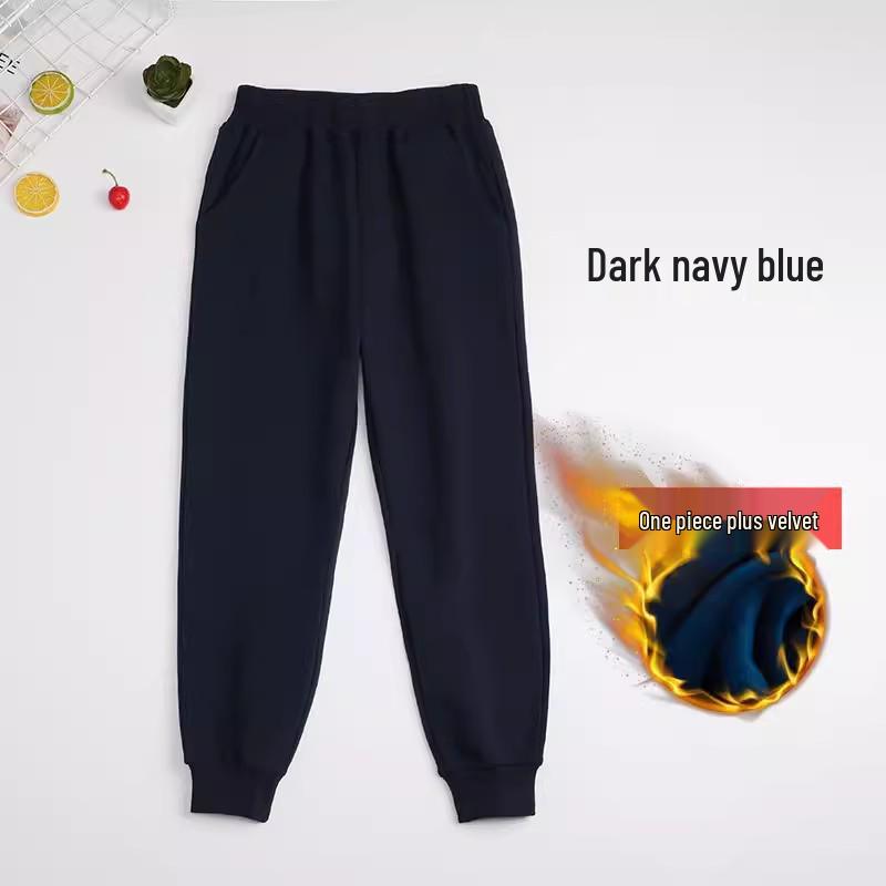 Thickened Velvet Children's Sweatpants: Boys' Sports & Girls' Cotton Trousers for Autumn/Winter, Sizes for Middle & Large Kids