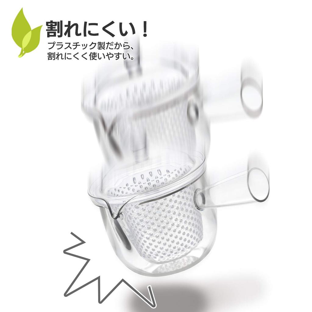 Чайник Akebono Sangyo, сетка из нержавеющей стали, большой, сделано в Японии, горизонтальный дизайн, прозрачный дизайн для легкого потока чая, ударопрочный