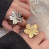 2024 New Stainless Steel Flower Ring for Women Simple Temperament Party Trendy Charm Waterproof Jewelry Gifts
