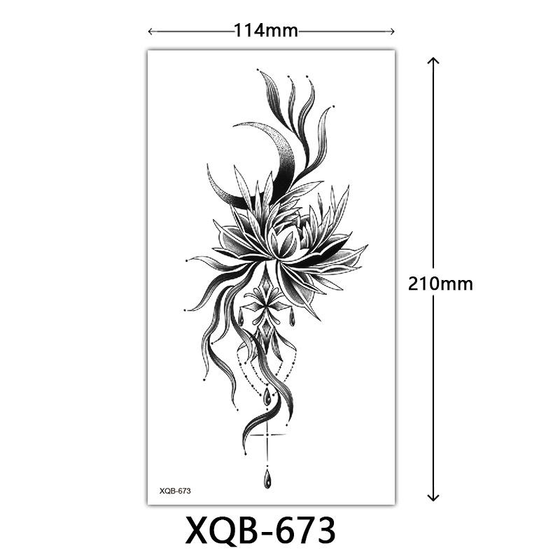 Маленькая наклейка-тату на всю руку, Цветочные буквы, Простая наклейка-тату с цветком